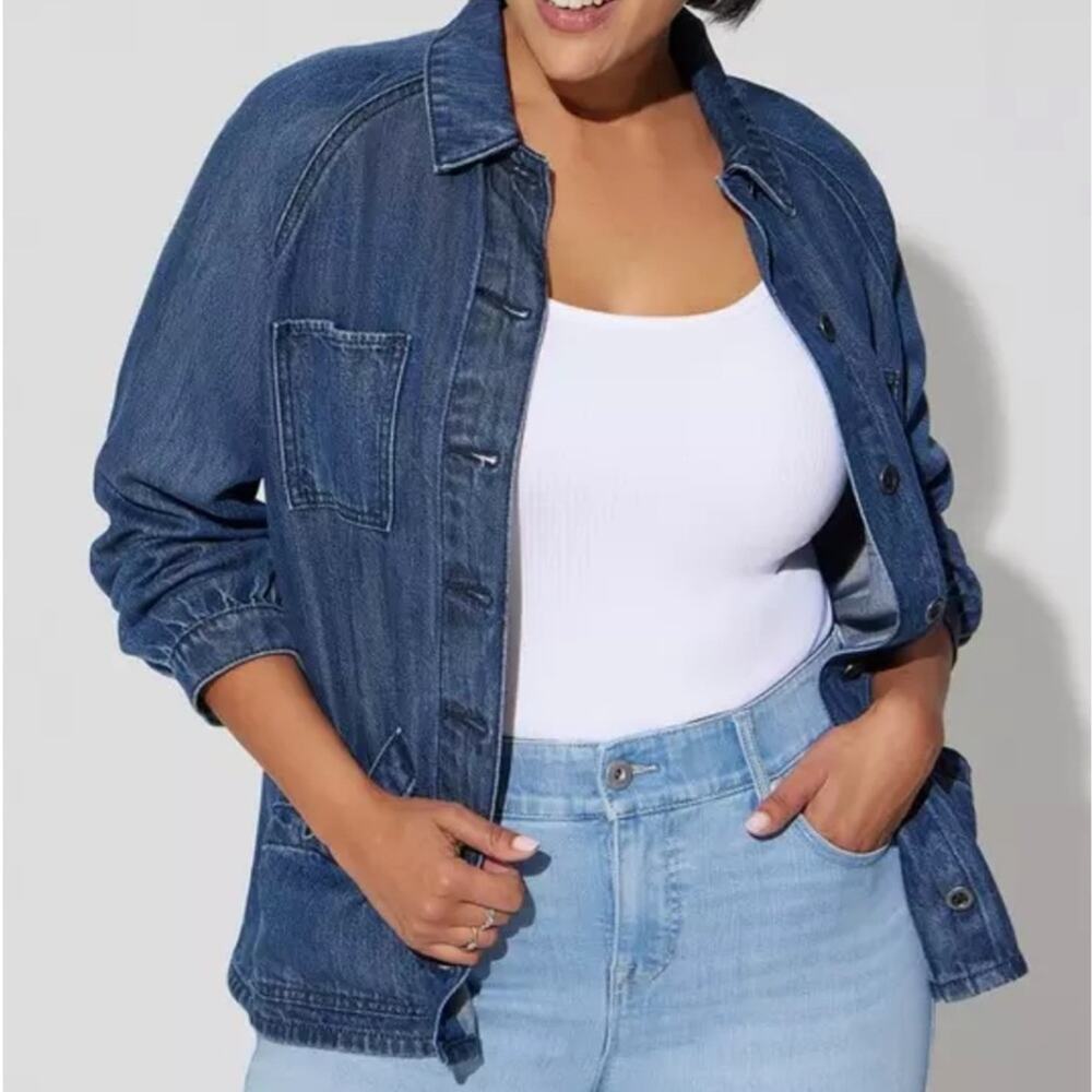 Torrid Tencel Chore Jacket 2X 19712966 Denim Jacket Jean Jacket